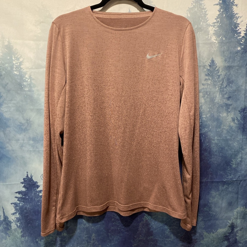 Nike sz XL Dri Fit Medalist Running Long Sleeve Shirt‎ pink top